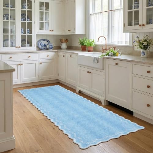 GarveeHome 2.5x10 Scalloped Washable Runner Rug Long Hallway Kitchen Rug - Image 2