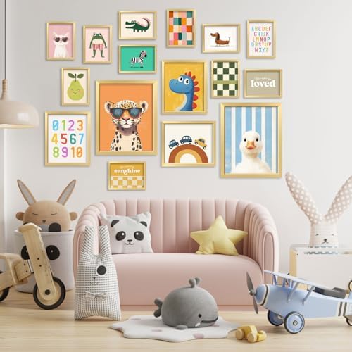 16 PCS Kids Wall Art Decor, Baby Girl & Boy Nursery Decor, Toddler Room Bedroom - Image 5