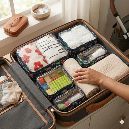 Remobia Hicol TSA Approved 5-Piece Diaper Bag Organizer Pouch Set Clear - Image 5