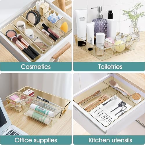 25 PCS Plastic Drawer Organizer Set, Makeup Organizers and Storage Bins - Image 5