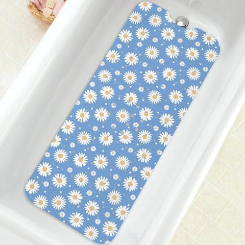 Bathtub Mat Non Slip, Daisy Extra Long Bath tub Mat Shower Floor Mat by BathtubMat