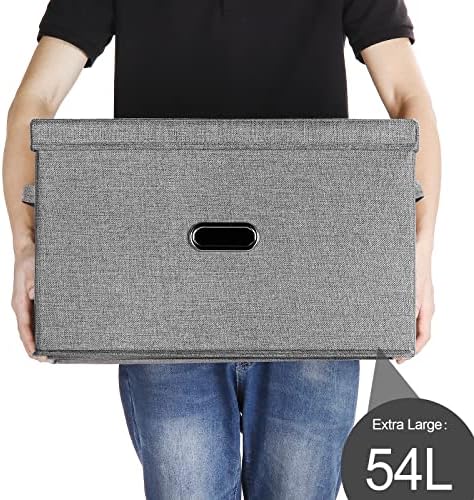 Large Linen Fabric Foldable Storage Bins - Image 5