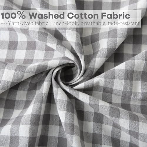 2 Pack Grey White Gingham Ruffle Throw Pillow Covers 22''x22'' - Image 6