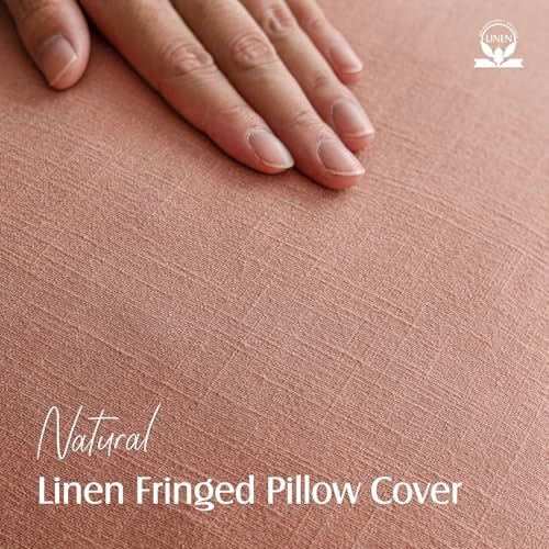 Foindtower Decorative Linen Fringe Lumbar Throw Pillow Covers Cozy Boho - Image 2