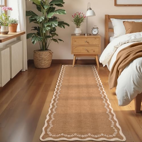 GarveeHome 2.5x10 Scalloped Washable Runner Rug Long Hallway Kitchen Rug - Image 4