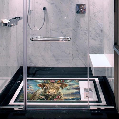 Bathtub Mat Non Slip 26.8x15.1 Inch, Cow - Image 6