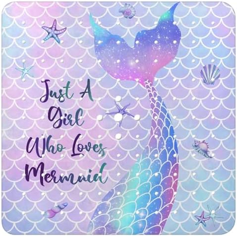 Bathtub Mat Non Slip, Mermaid Square Bath tub Mat Shower Floor Mat by BathtubMat