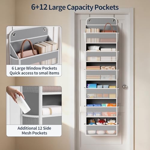 Yecaye 2 Pack Over The Door Organizer, 6-Tier Closet Door Hanging Organizer - Image 4