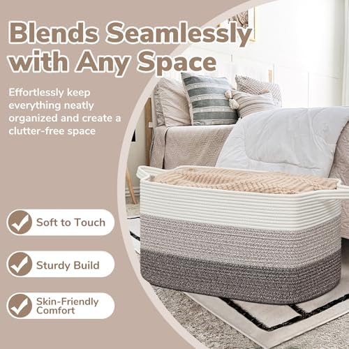 Goodpick Large Woven Rope Blanket Basket - Image 5
