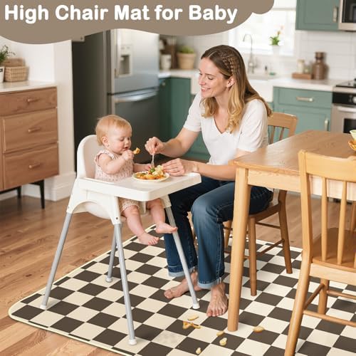 Baby Splat Mat for Under High Chair, Waterproof Floor Protector - Image 2