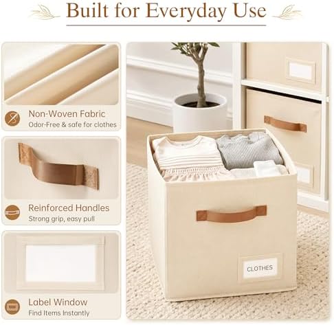 Storage Cubes 10 Pack, 11 Inch Fabric Storage Cubes Organizer Bins - Image 3