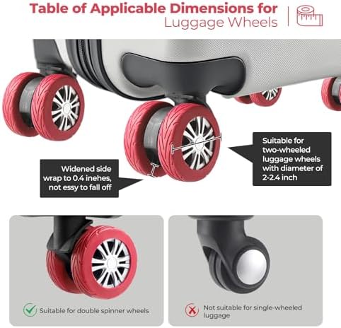 8Pcs Upgrade Luggage Wheel Covers, Travel Accessories - Image 5