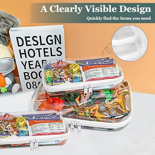 Clear Hard Shell Zipper Cases, Plastic Hard Sided Zippers Pouches Clear - Image 7