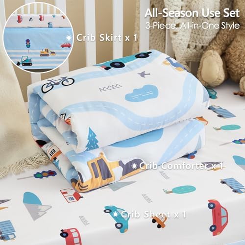 3-Piece Crib Bedding Set for Boys Girls - Image 6