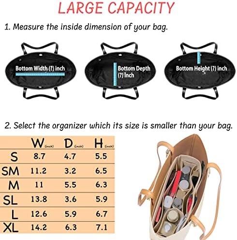 DailyPlus Purse Organizer Insert Felt Bag Organizer Handbag Organizer Insert - Image 6
