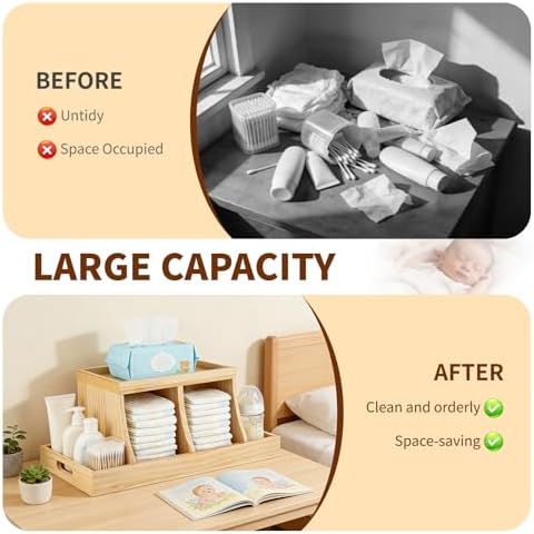 Three colors Diaper Organizer, Wooden Diaper Caddy Organizer, Changing Table - Image 5
