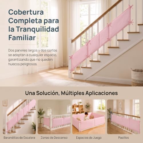 4 Pack Crib Rail Cover Sets, Full Surround Mesh Crib Rail Padding & Crib - Image 4