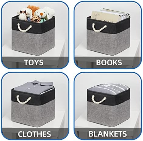 Temary 12 Inch Cube Storage Baskets 4 Pack Fabric Storage Bin - Image 6