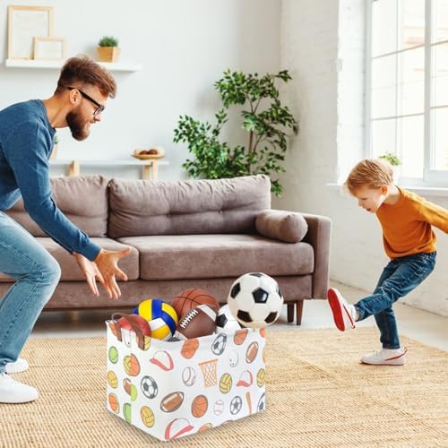 Rectangular Ball basket, Kids Storage Bins, Foldable and waterproof canvas kids - Image 2