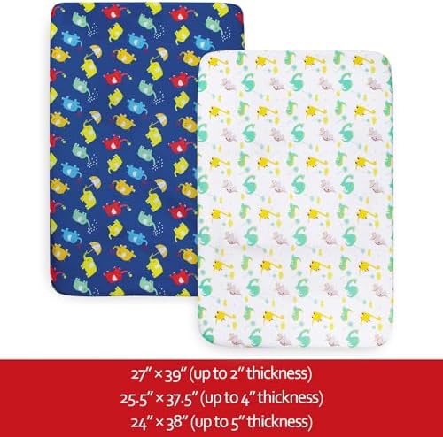 Pack and Play Sheets Boys, Mini Crib Sheets, Stretchy Playard Fitted Sheet - Image 2