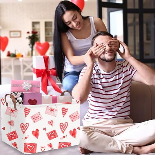 Valentines basket, Collapsible waterproof nursery laundry basket, Valentine's - Image 2