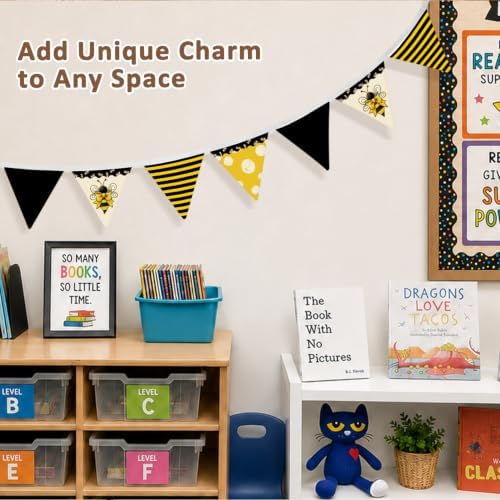 Bee Classroom Nursery Decor Banner Bumble Bee Garland Flags - Image 4