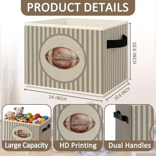 Boy Nursery Football Foldable Storage Bins Box - Image 6