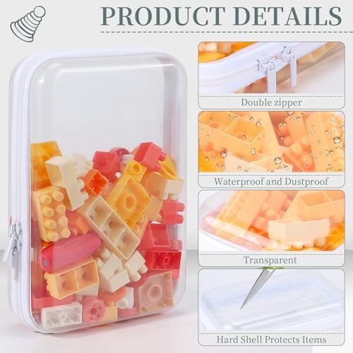 YOPCDJ 3 Pack Clear Hard Shell Zipper Case, Plastic Pouch - Image 4