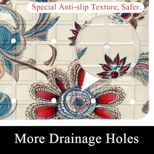 Bath Tub Shower Mat, Washable Bathtub Floor Mats, Suction Cups and Drain Holes - Image 2