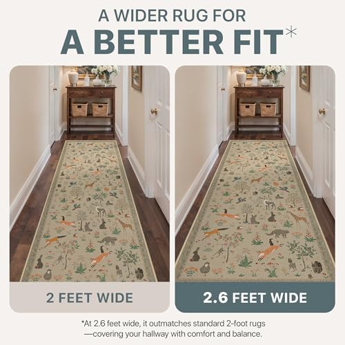 BESBLEE 2'6X7 Washable Kitchen Runner Rug, Animal Non Slip - Image 6