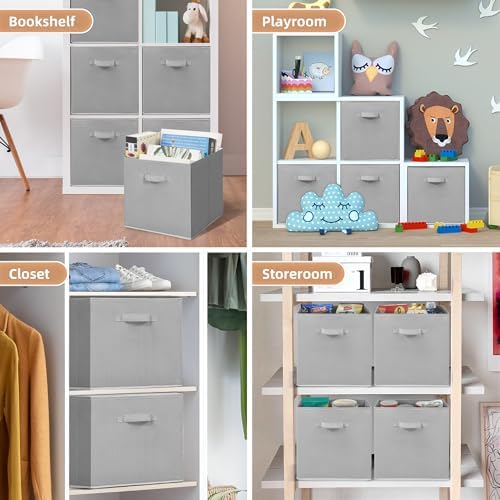 STORAGE MANIAC Storage Cubes, 13 Inch 6 Pack Collapsible Fabric Shelf Bins - Image 5