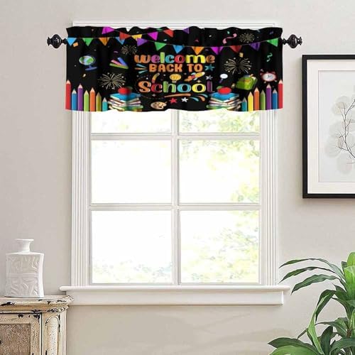 Alphabet Valances Curtain Colorful Learning Tools Back to School Pattern Window - Image 5