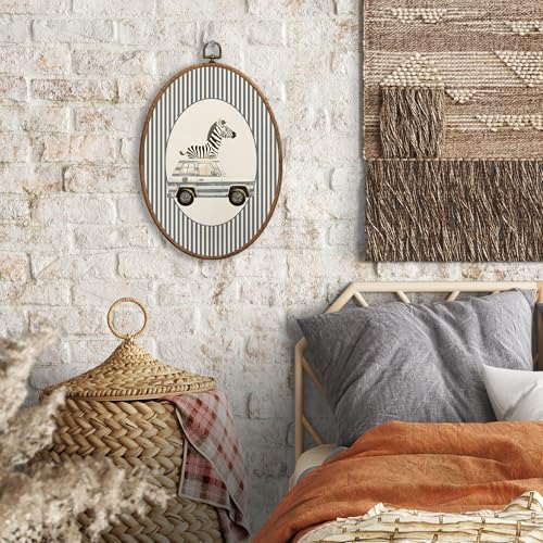 SONMYSULIL Zebra Car Animal Nursery Wall Art Decor, Jungle Animal Oval Wall - Image 4