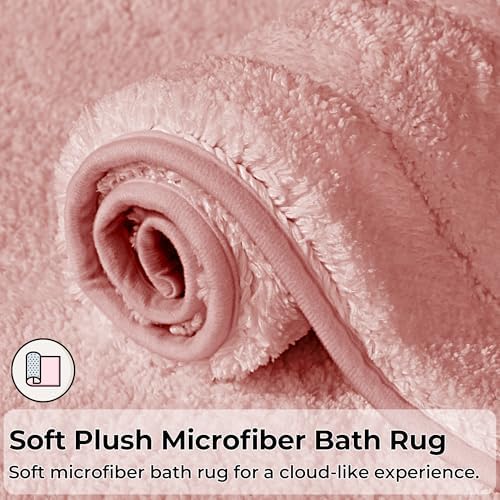 GRANNY SAYS Pink U Shaped Toilet Rug 20" x 24", Non-Slip Bath Mat - Image 6