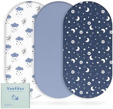 Yoofoss 3-Pack Bassinet Sheets for Boys Universal Fit by YOOFOSS