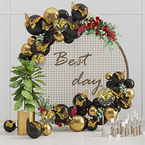 SAOROPEB 3D Butterfly Wall Decor 48 Pcs Laser Gold Butterfly Decorations - Image 2