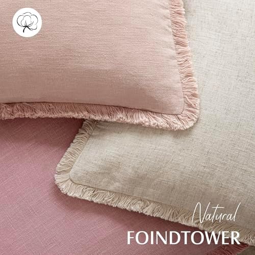 Foindtower Decorative Linen Fringe Throw Pillow Covers Cozy Boho Farmhouse - Image 4