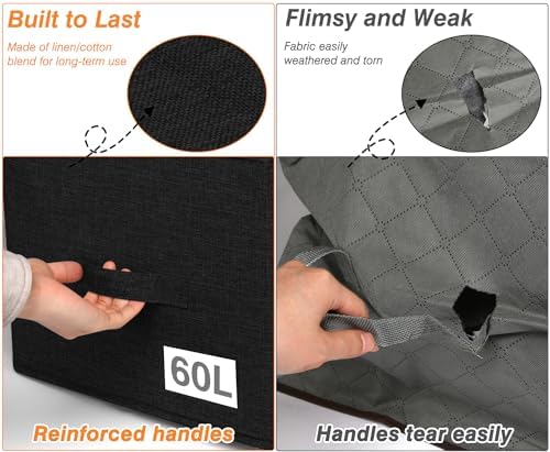 60L Rigid-Sided Blanket Storage Bags, 2 Pack - Image 4