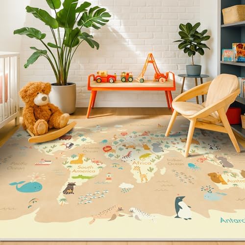 Hazo Haus Washable Kids Rug for Playroom – 5x7 Toddlers Room Play Rug, - Image 3