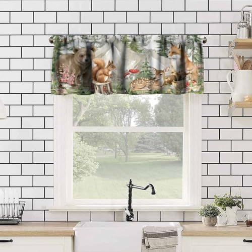 Rustic Nursery Woodland Animals Valance Curtain - Image 5