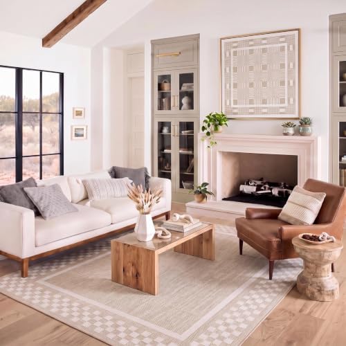 GarveeHome Small Bedroom Area Rug 3x5 Checkered Area Rug by GarveeHome