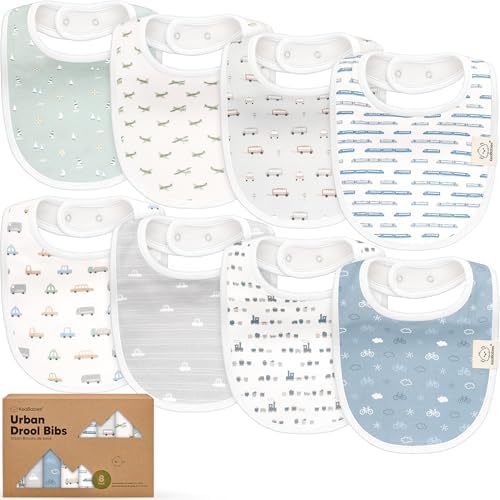KeaBabies 8-Pack Organic Baby Bibs by KeaBabies