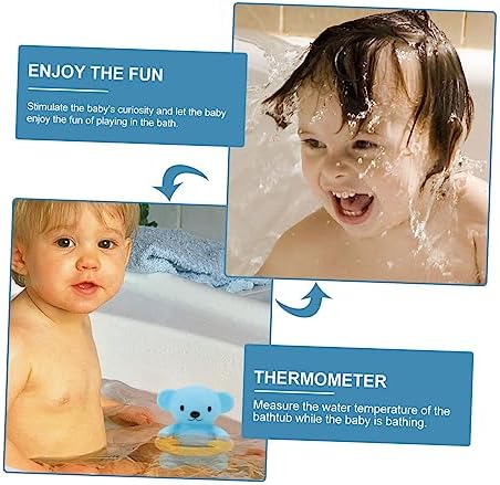 Bear Shaped Baby Bath Water Thermometer One Piece Plastic Blue - Image 4