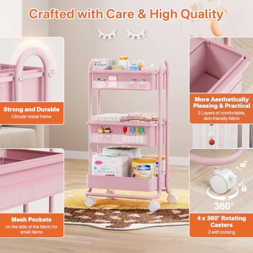 Modanais Baby Diaper Caddy Organizer Cart - Image 3