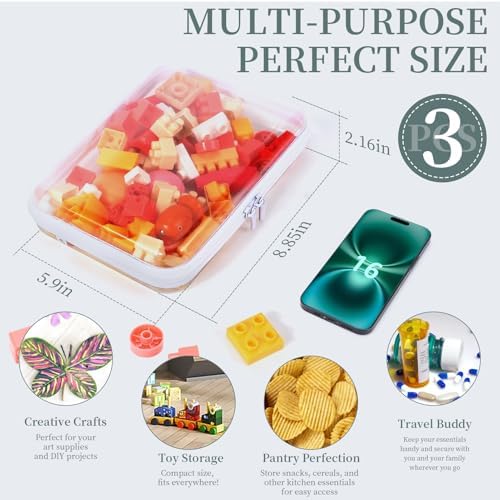 YOPCDJ 3 Pack Clear Hard Shell Zipper Case, Plastic Pouch - Image 2