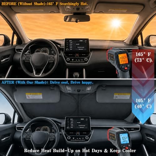 Car Windshield Sun Shade, Universal Fit Midsized Sedan SUV, Monster Blue - Image 2