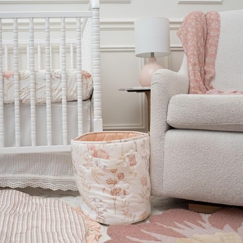 Crane Baby Wildflower Quilted Storage Basket, Cotton Fabric Basket - Image 4
