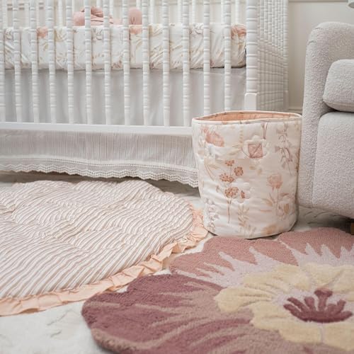 Crane Baby Wildflower Quilted Storage Basket, Cotton Fabric Basket - Image 6