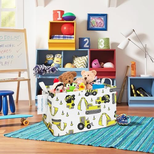 Rectangular Collapsible Storage Basket Nursery Organizer Engineering Car - Image 6