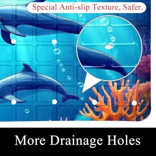 Shower Mat Bathtub Mat, 26.8x15.1 inch, Non-Slip Bath Mat - Image 2